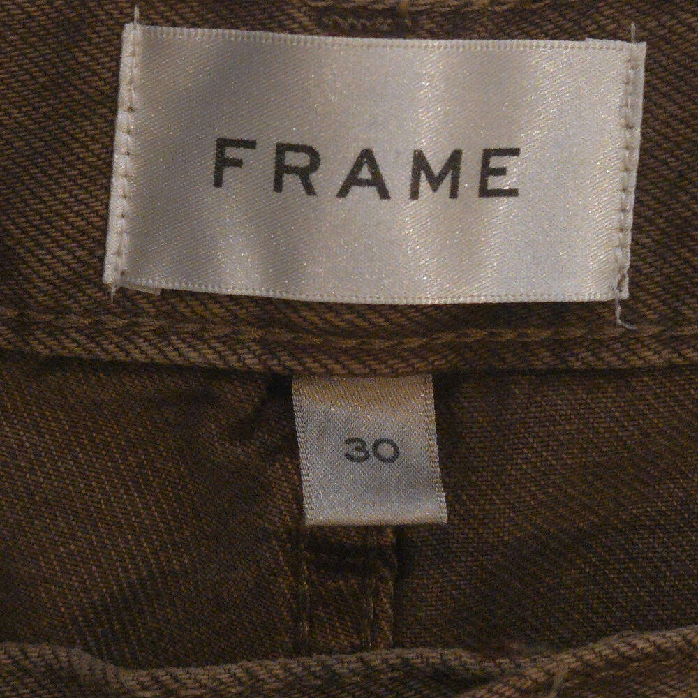 FRAME Denim Le Low Baggy Wide Leg Jeans 30 Brown Bronzite Rigid 90s - Picture 10 of 10